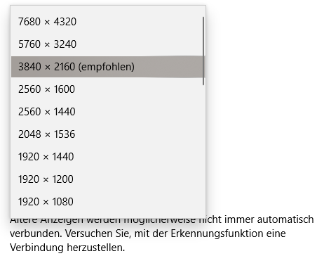 DSR Resultat bei Ultra HD Monitor